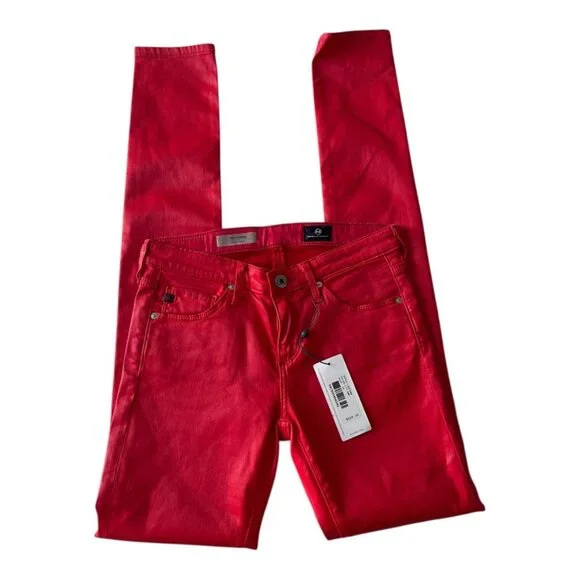 AG Adriano Goldschmied Women's Farrah Skinny Fit style LSS1288 Jeans RED Size 24 - Picture 5 of 11
